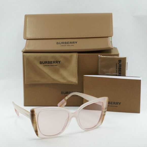 💯 NEW BURBERRY MERYL BE4393 4052/5 CHECK PINK SUNGLASSES - Picture 10 of 10